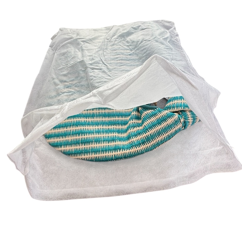 NWT Melie Bianco Anthropologie Brigitte Striped Raffia Large Beachy Bag Summer - Picture 15 of 15